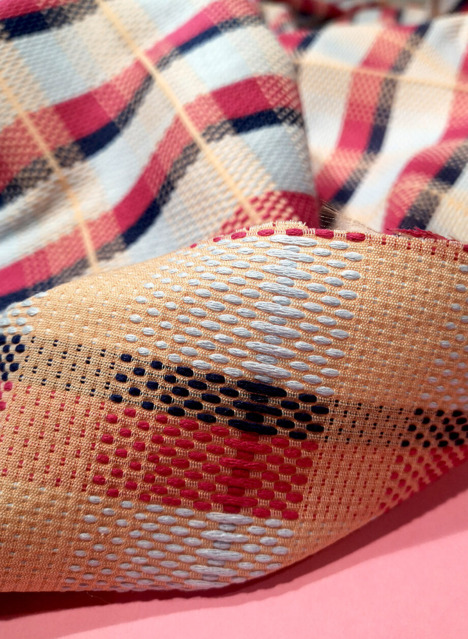 CÉcile 22 Jacquard Carreaux Tissu TexturÉ Pic5