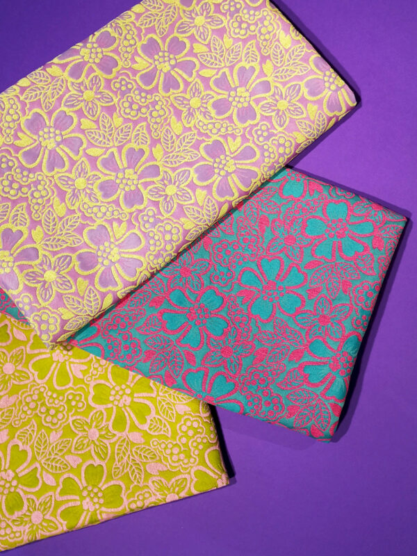 Elsy 22 Jacquard Tissu ColorÉ Tissu Motif Fleurs Pic1