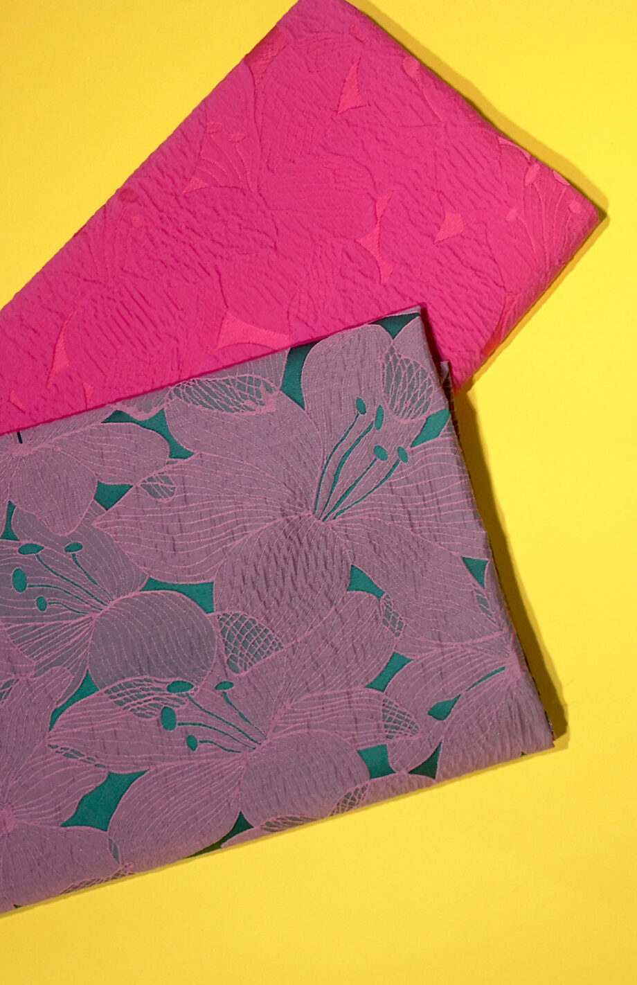 Enza 22 Tissu Jacquard Exotique Fleurs Tropicales Pic1
