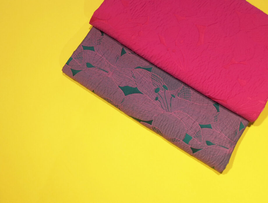 Enza 22 Tissu Jacquard Exotique Fleurs Tropicales Pic2