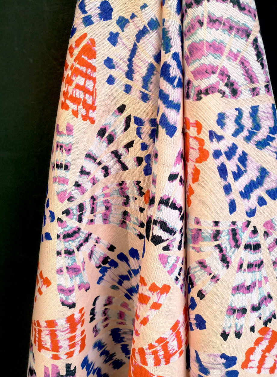 Frida 22 Tissu En Lin Et Coton Fibres Naturelles Tissu ImprimÉ Tie And Dye Pic7