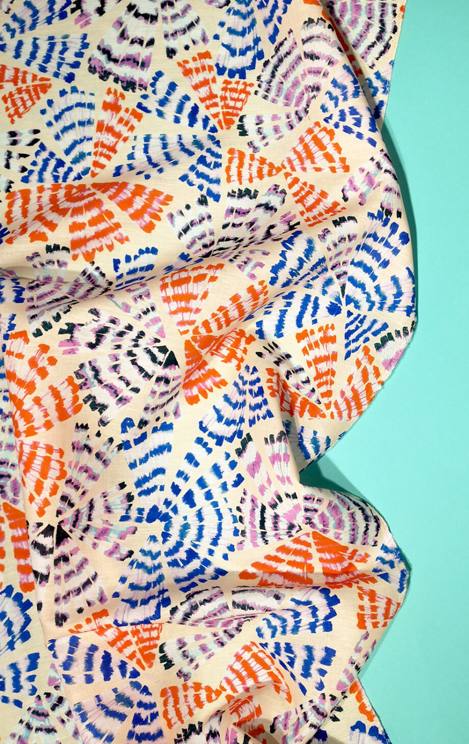 Frida 22 Tissu En Lin Et Coton Fibres Naturelles Tissu ImprimÉ Tie And Dye Pic9