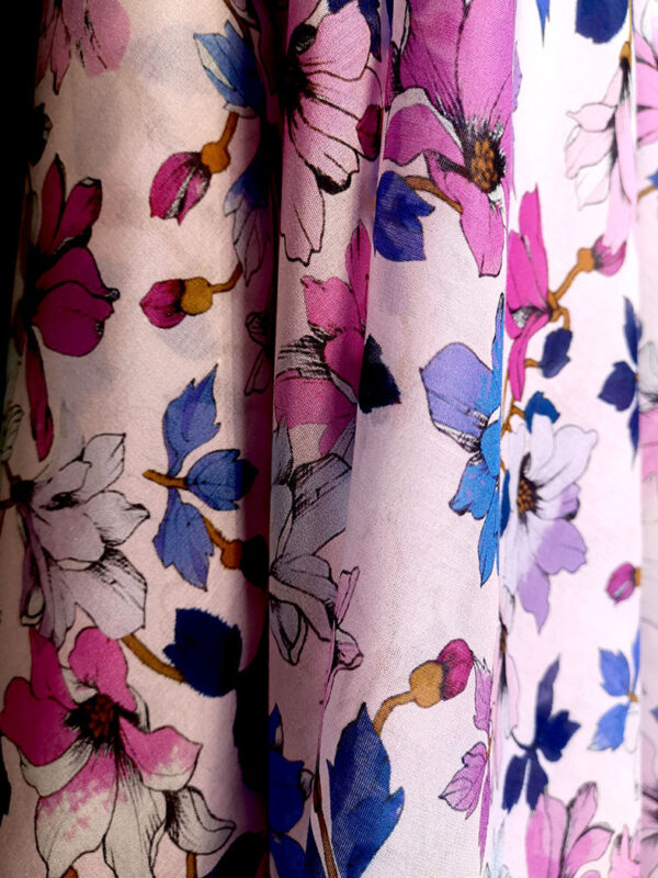 Lally 22 Tissu Soie Coton ImprimÉ Fleurs Pic1