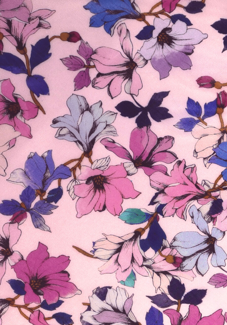 Lally 22 Tissu Soie Coton ImprimÉ Fleurs Pic4