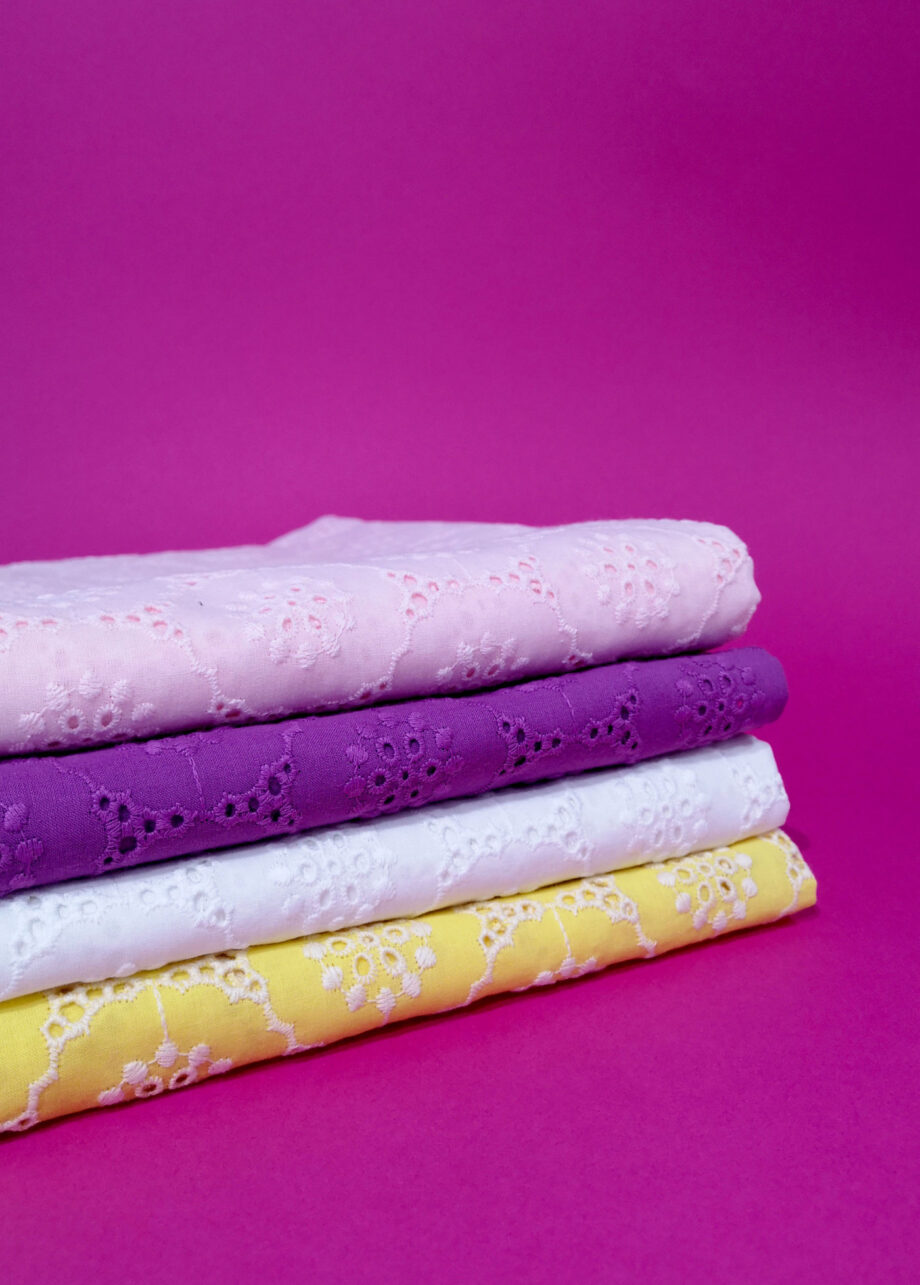 Maider 2 Broderie Anglaise Tissu En Coton BrodÉ Pic1
