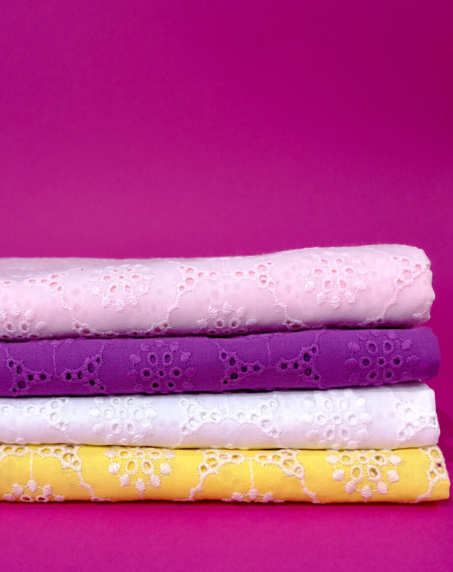 Maider 2 Broderie Anglaise Tissu En Coton BrodÉ Pic2