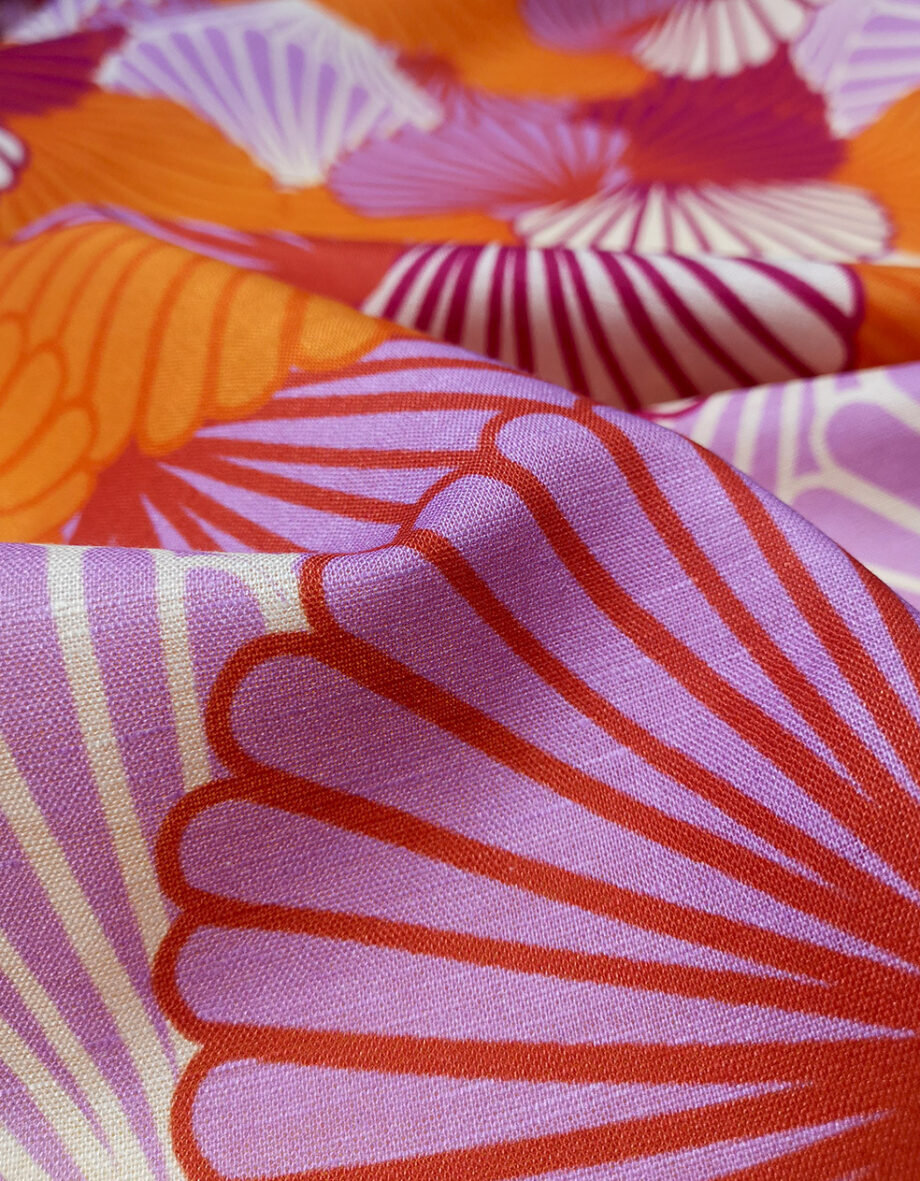 Shelly 22 Tissu Lin Et Coton Fibres Naturelles Tissu ImprimÉ Motif Coquillage Pic6