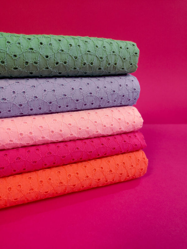 Sully Spring 22 Broderie Anglaise Broderie ColorÉe Tissu En Coton Tissu BrodÉ Pic1