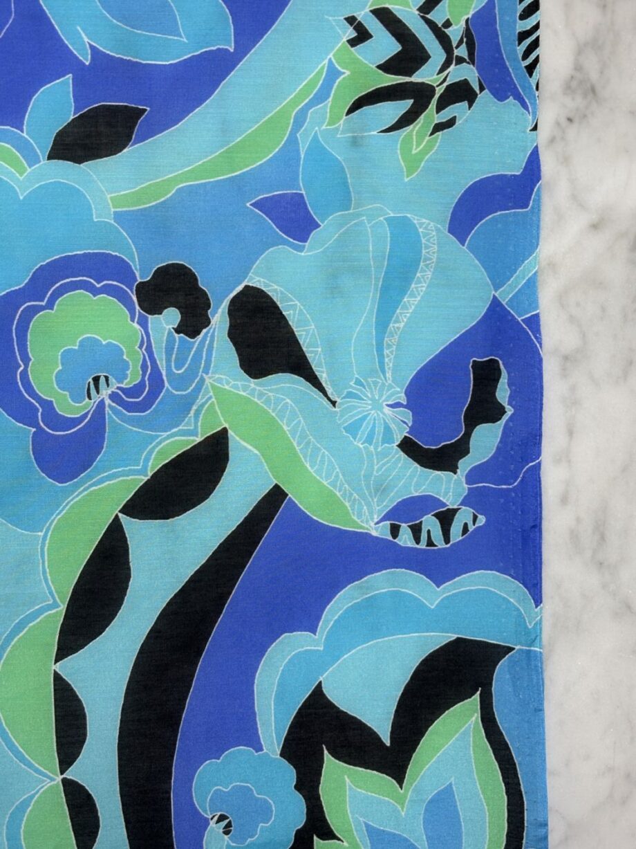 Tissu Coton Soie Imprimé Thea Turquoise Tissus Au Mètre Nuances Fabrics 2