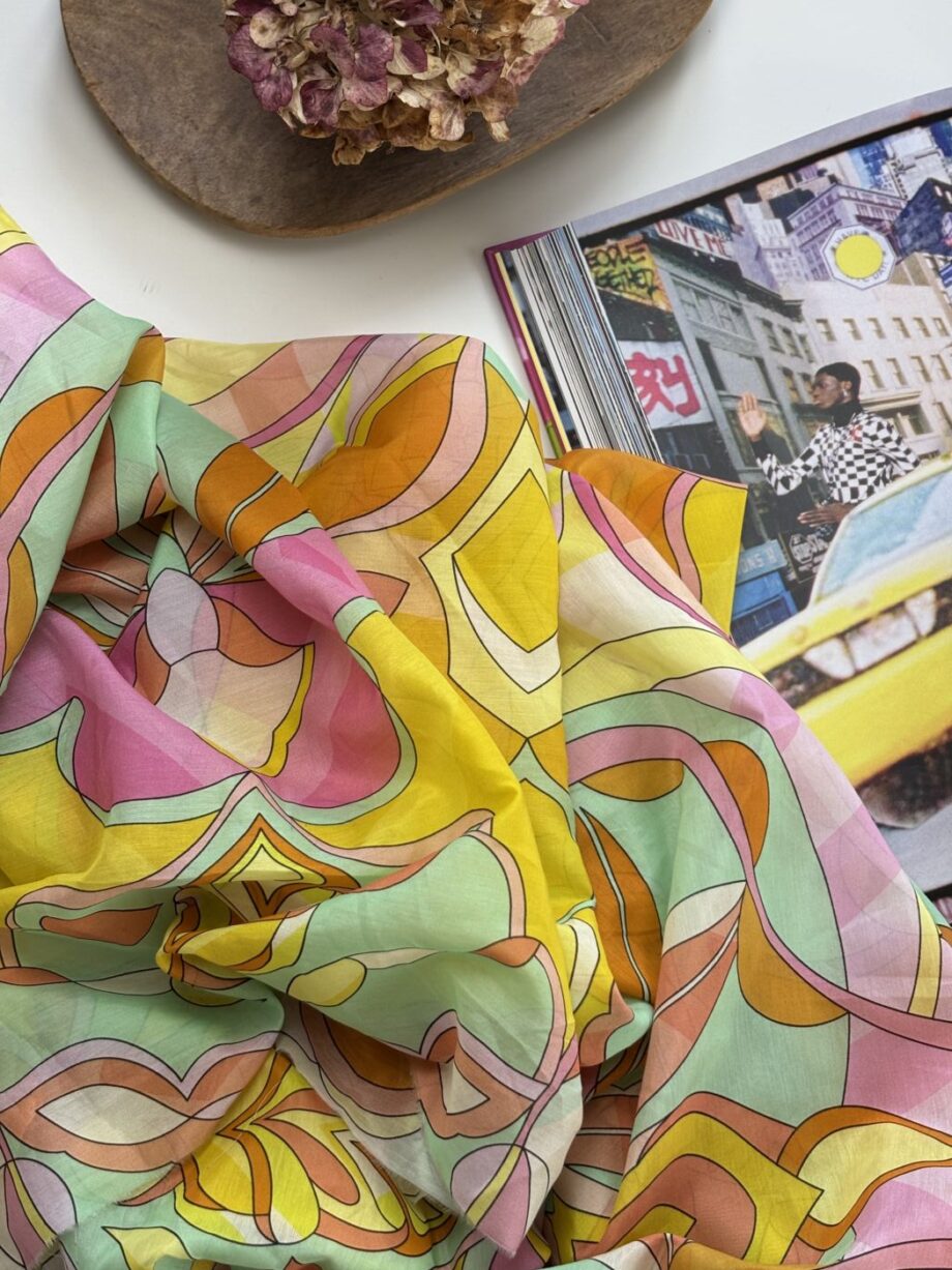 Tissu Voile De Coton Et Soie Imprimé Théa Tissus Au Mètre Nuances Fabrics 4
