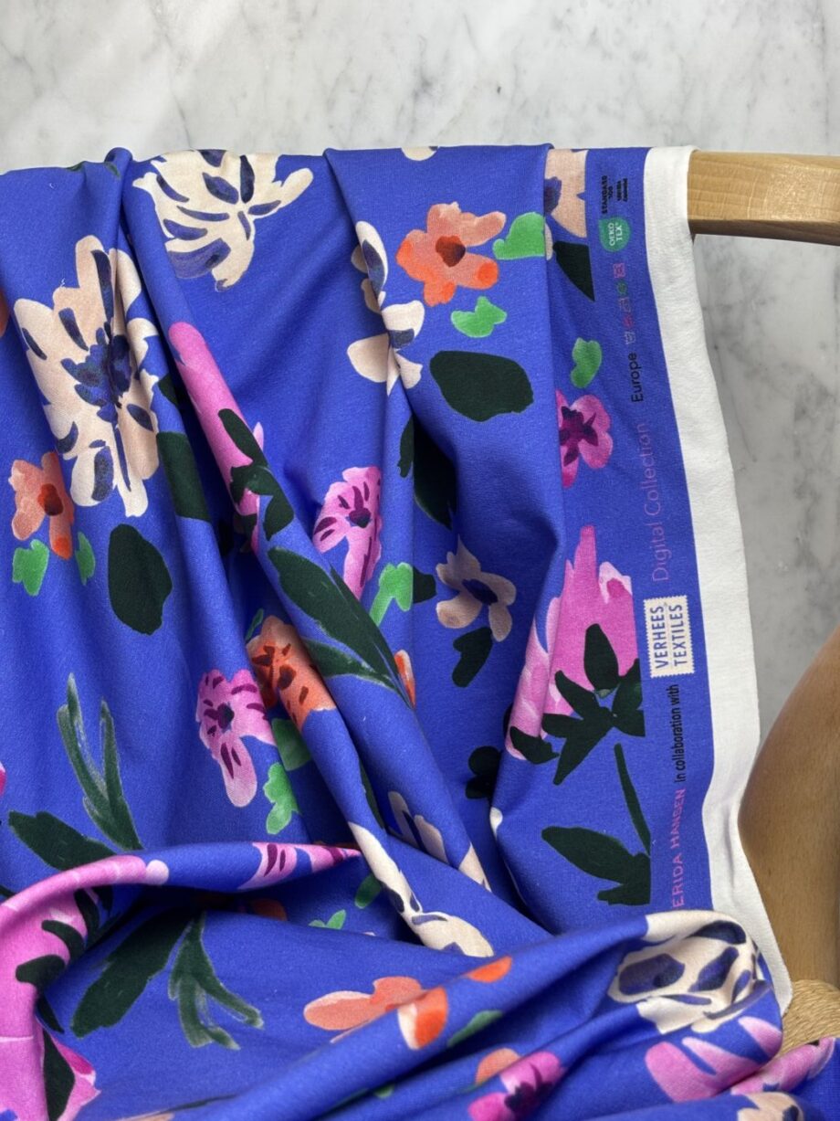 Tissu Jersey Sweat Bleu Albany Tissus Au Mètre Nuances Fabrics 3