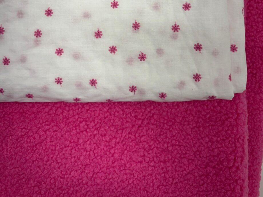 Box Céline sherpa Fushia nuances fabrics tissu au mètre
