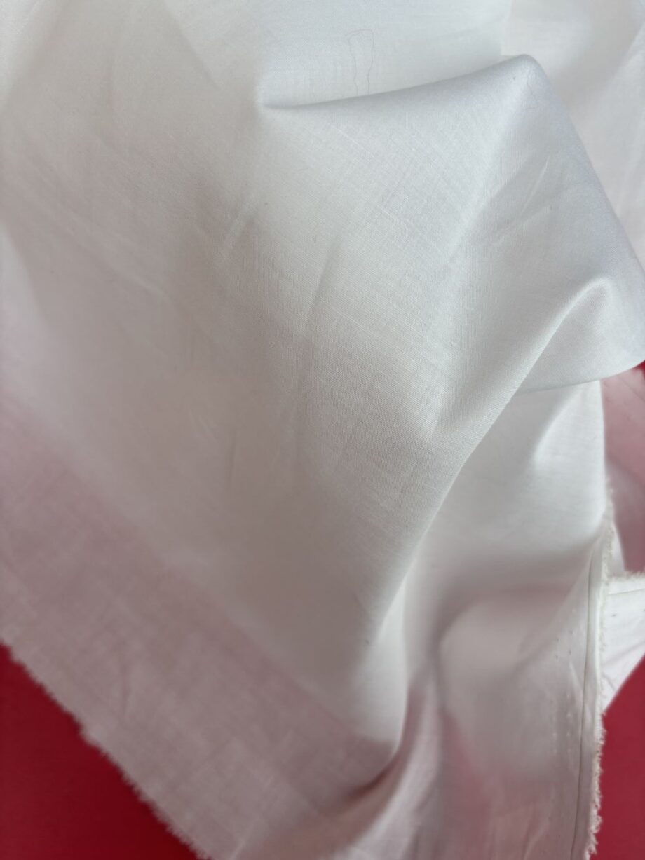 coupon popeline coton et soie couleur écru nuances fabrics