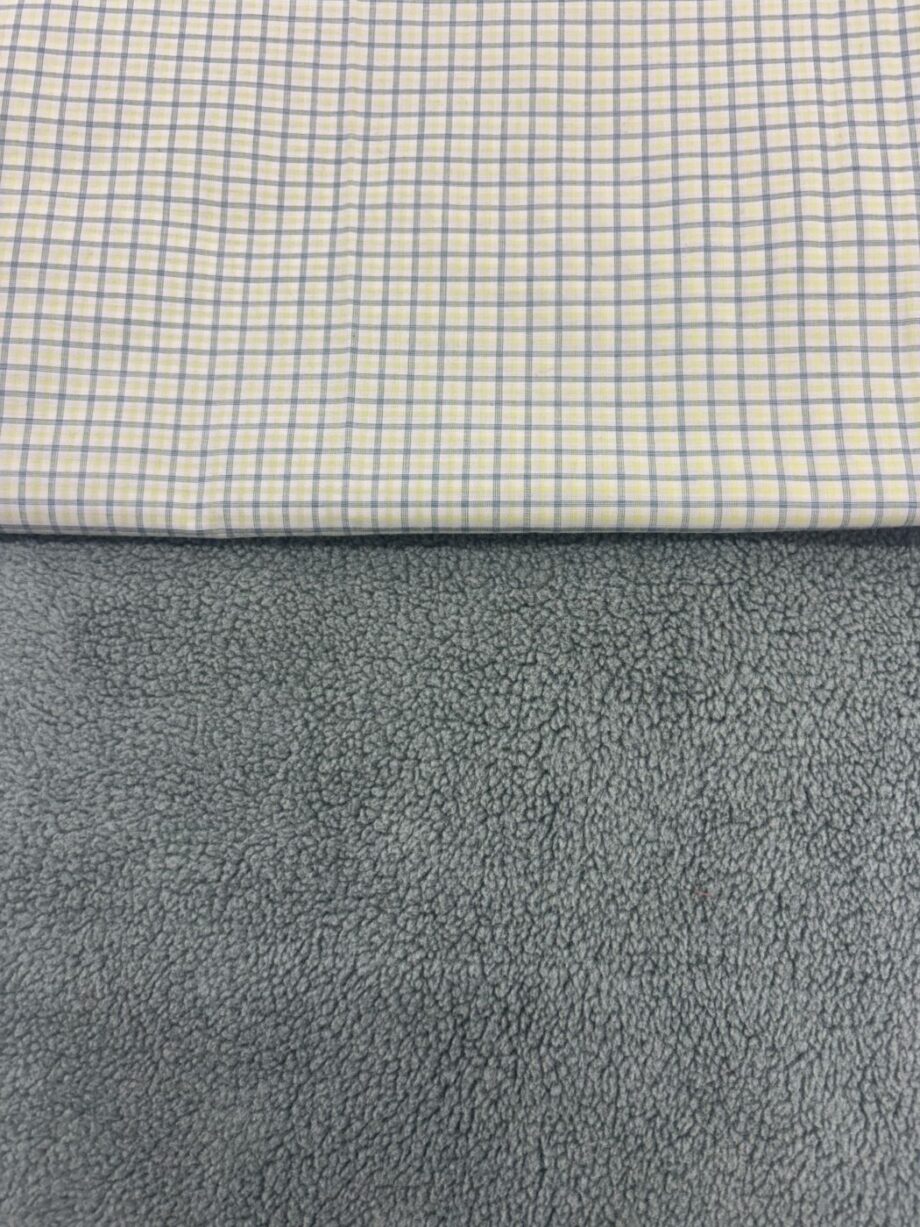 box green sherpa carreaux vert anis nuances fabrics tissu au mètre