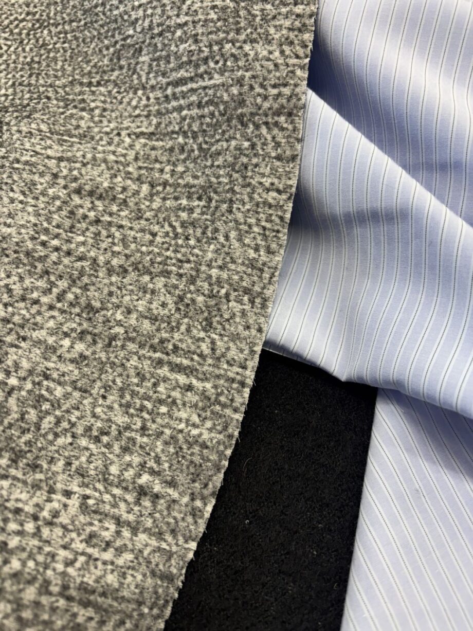 box the grey and blue laine double face et coton polyamide rayé nuances fabrics tissu au mètre