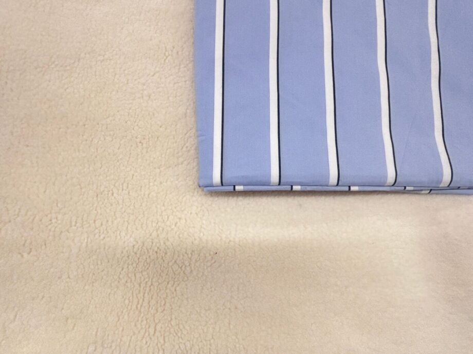 Box Sherpa Coton Rayé Bleu Ciel nuances fabrics tissu au mètre