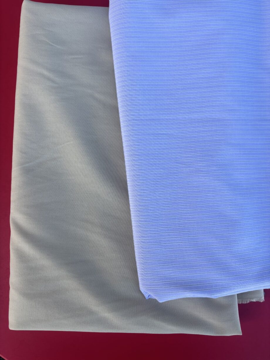 box shirt rayure mauve blanc coton tencel lavé tissu au mètre nuances fabrics