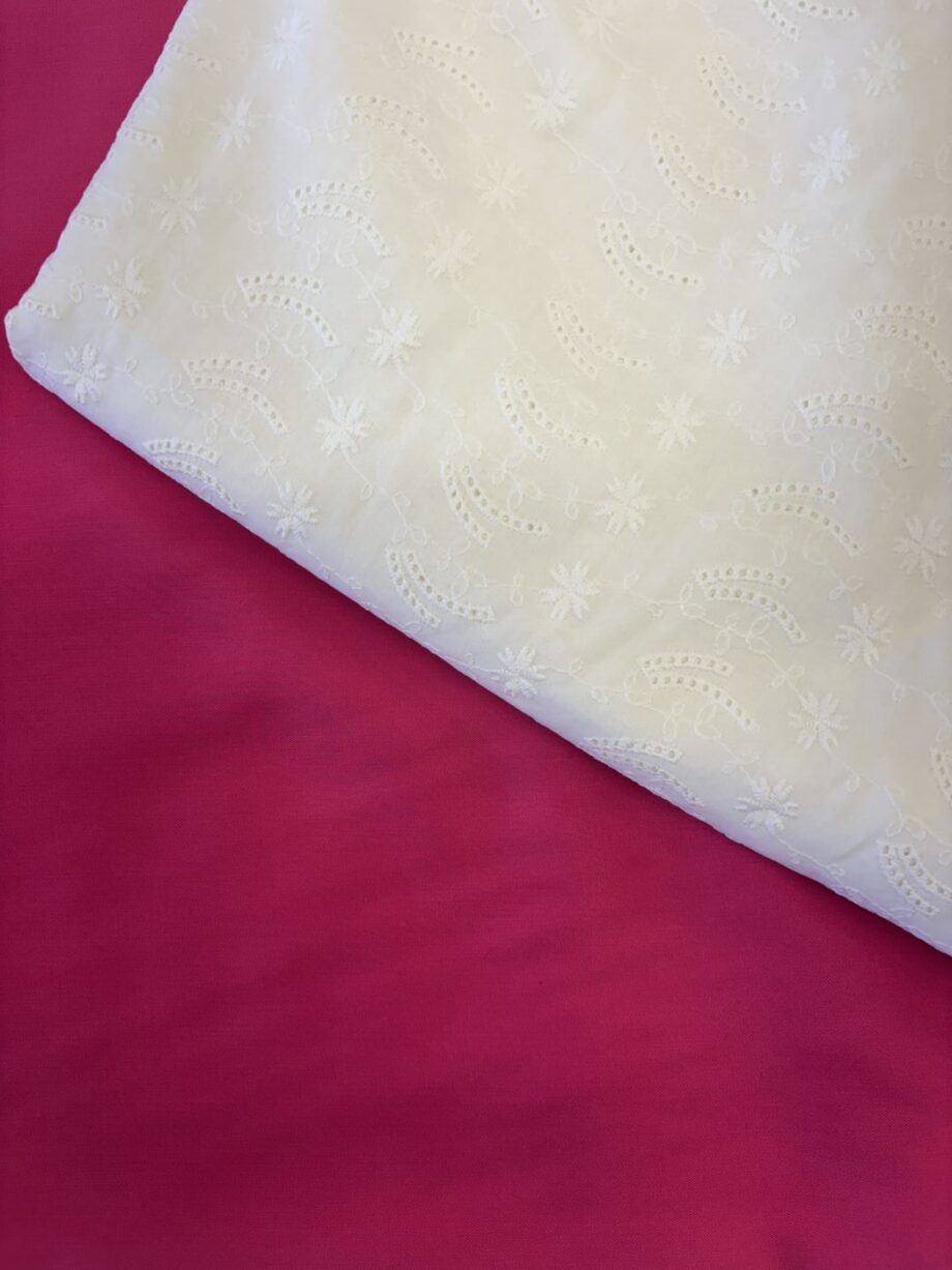 box fushia and white tencel coton fushia tissu au mètre nuances fabrics