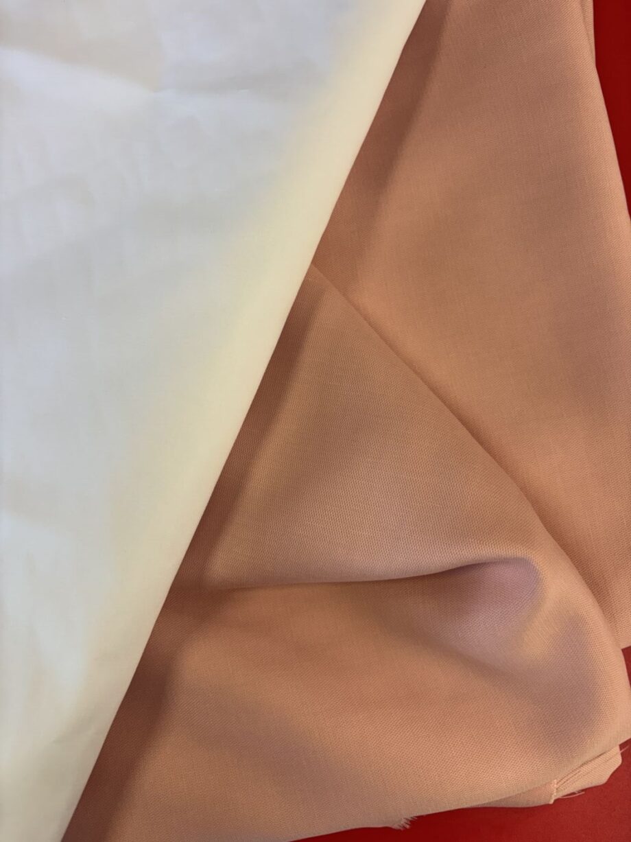 box pink twill de coton tencel lavé coton laqué blanc
