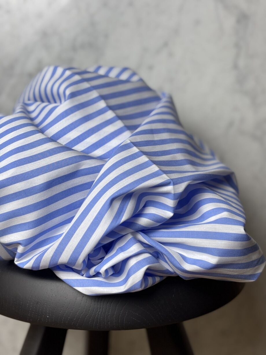 box blue denim tencel popeline coton rayée tissu au mètre nuances fabrics