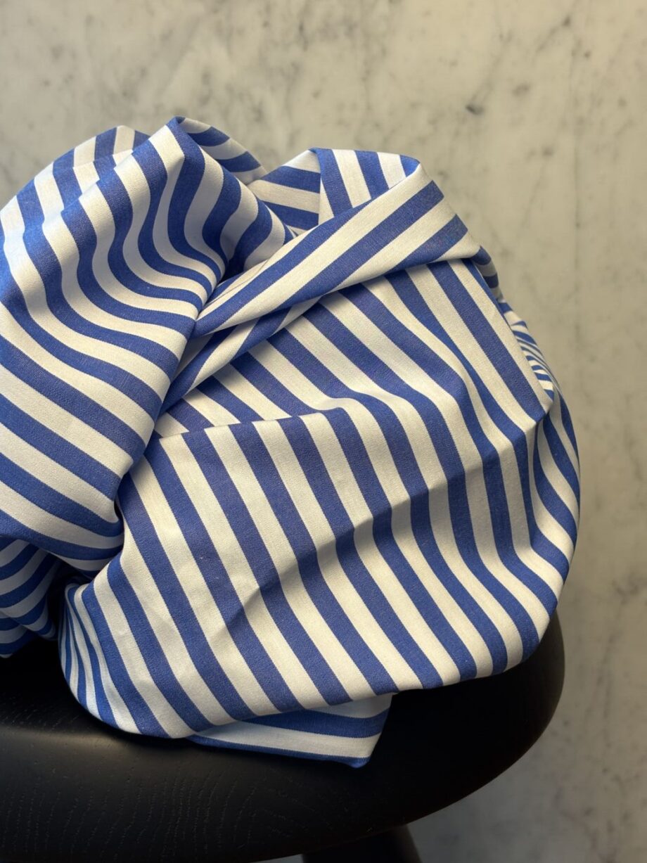 box blue denim tencel popeline coton rayée tissu au mètre nuances fabrics