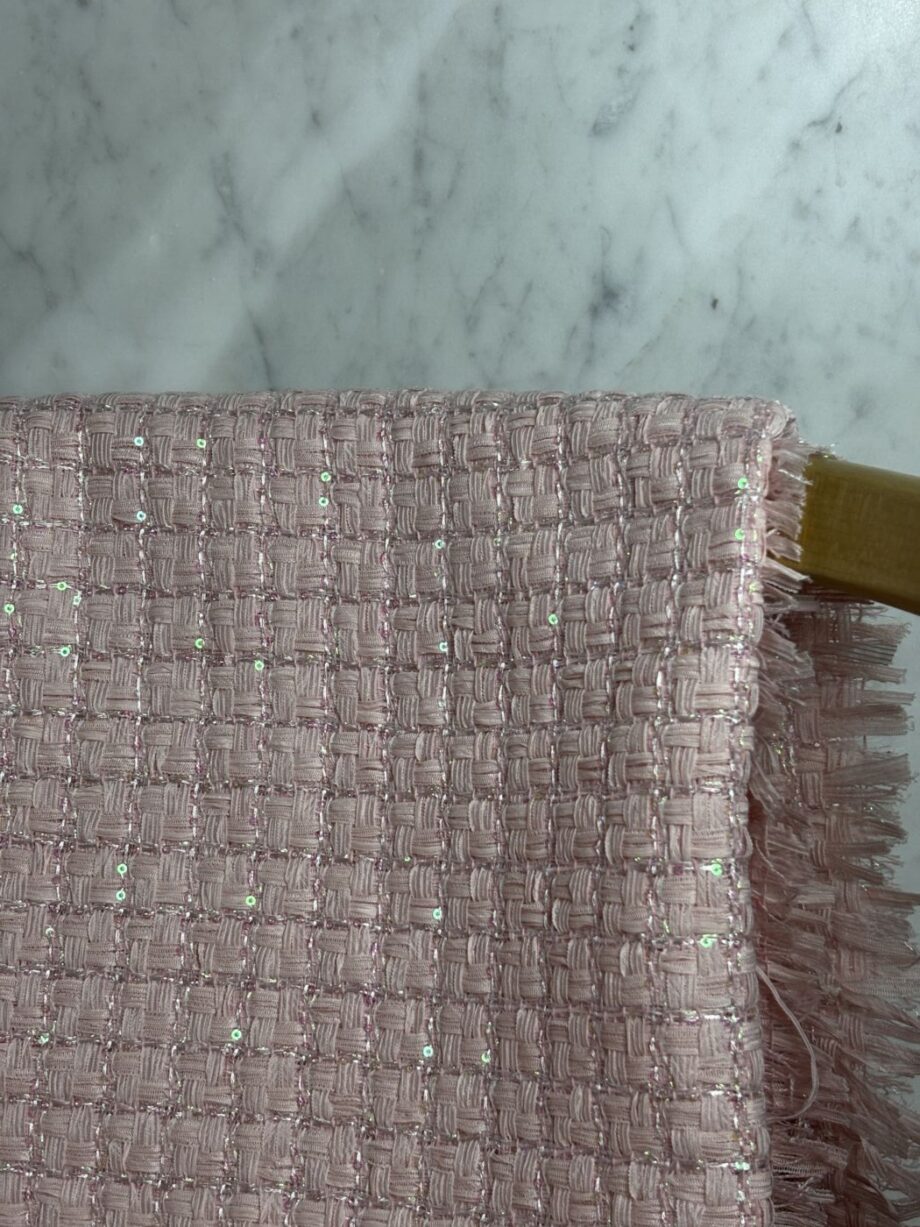 tissu tweed pink dahlia tissus au mètre nuances fabrics