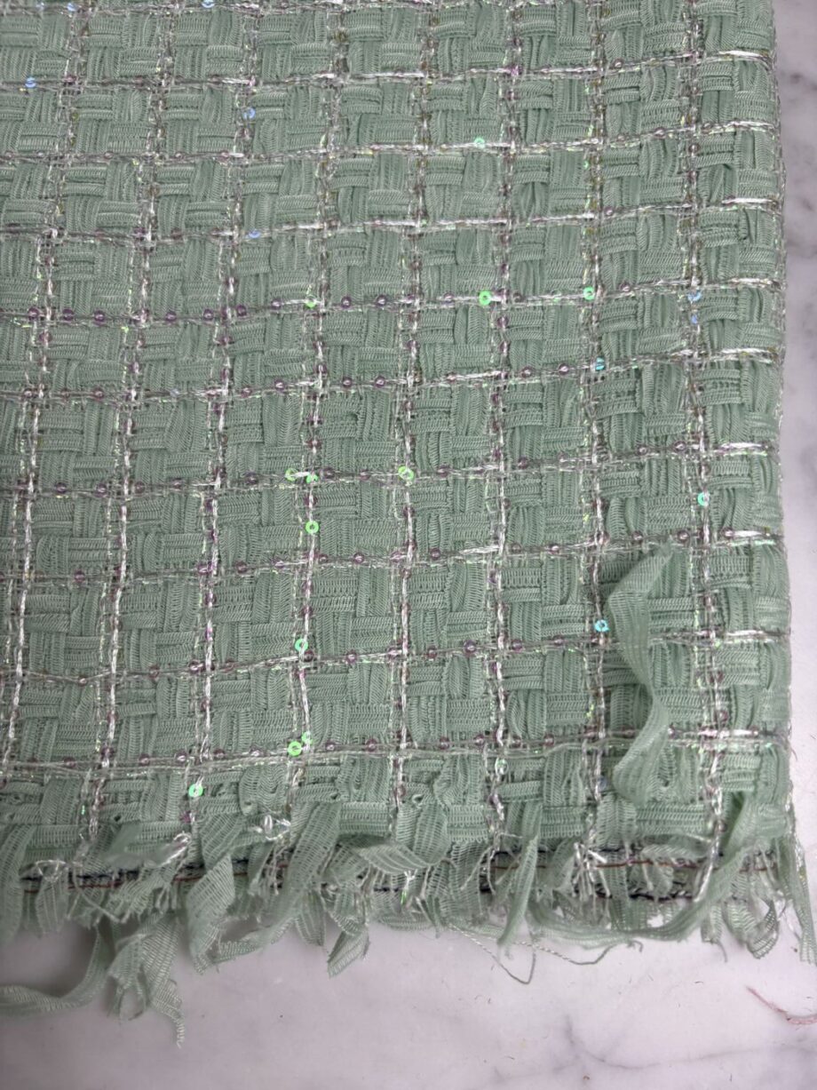 tissu tweed vert dahlia tissus au mètre nuances fabrics