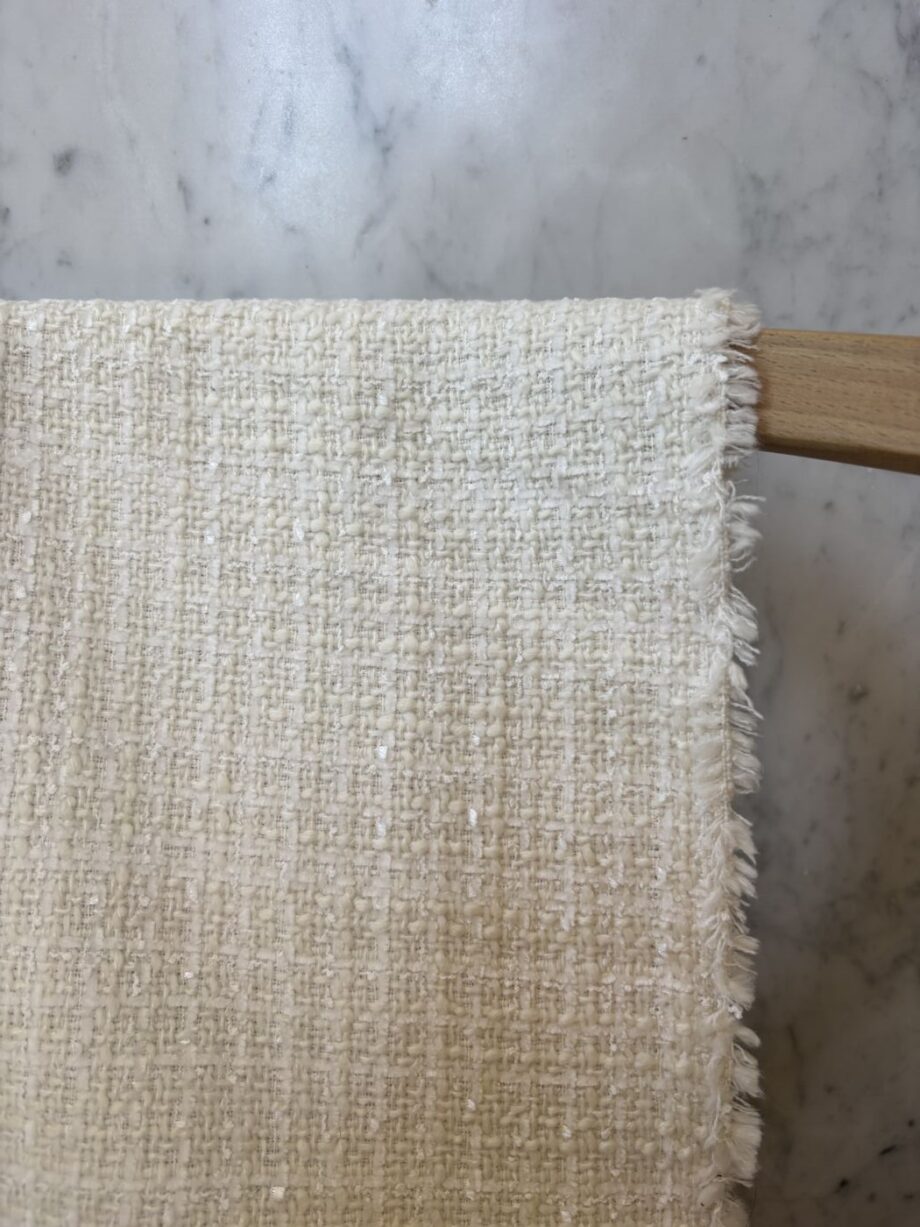 tissu tweed de laine ivoire enea tissus au mètre nuances fabrics