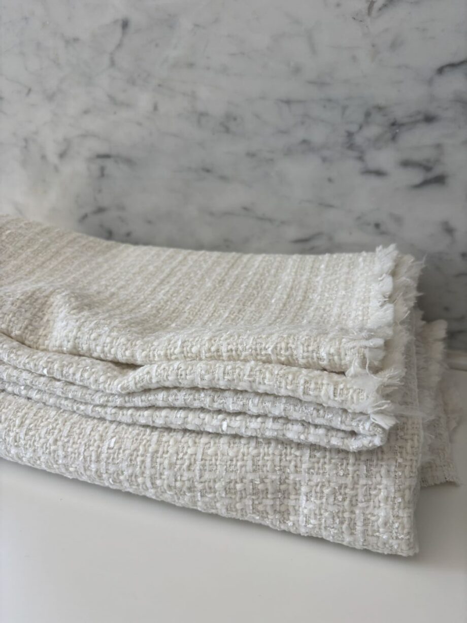 tissu tweed de laine ivoire enea tissus au mètre nuances fabrics