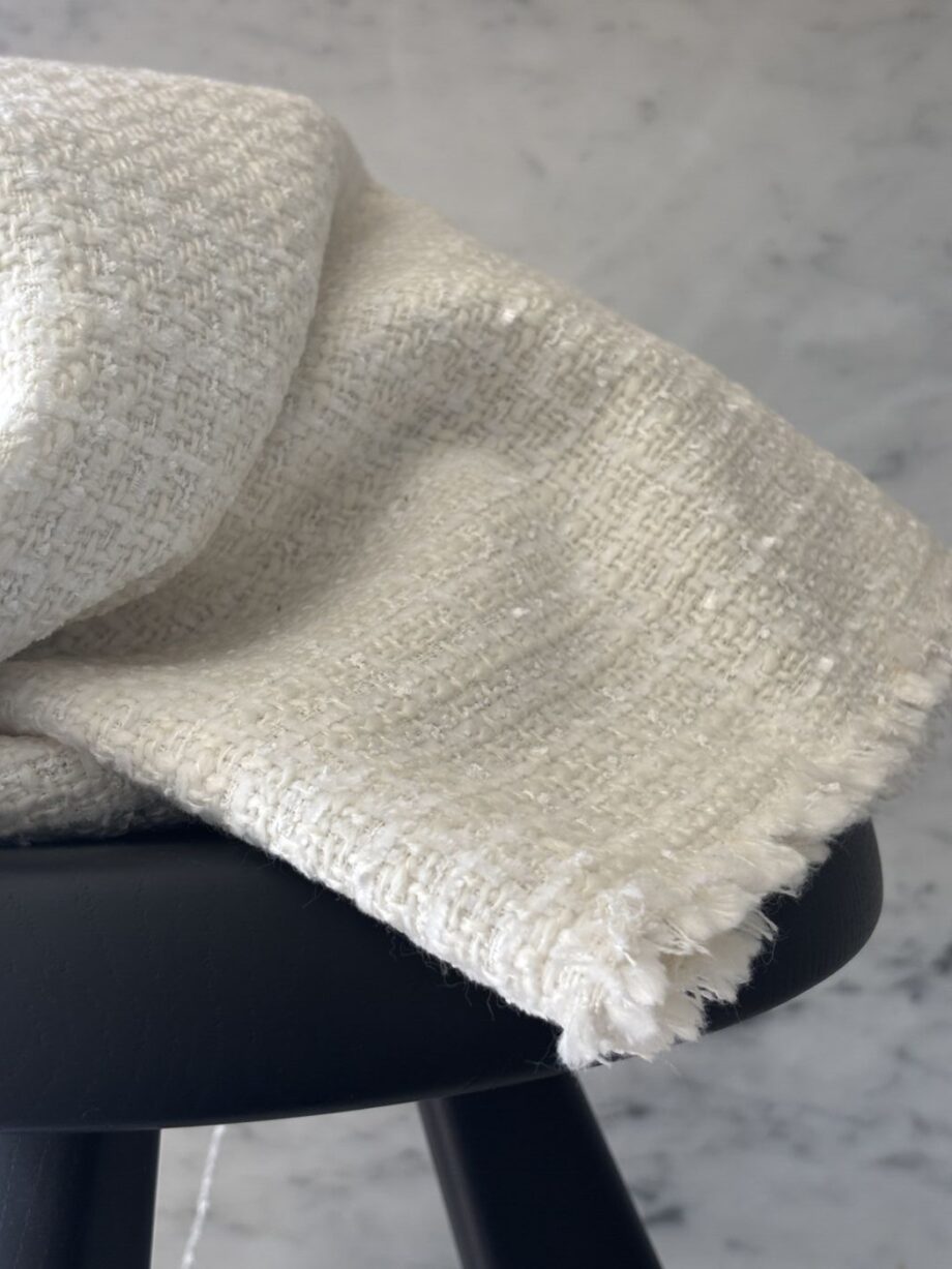 tissu tweed de laine ivoire enea tissus au mètre nuances fabrics