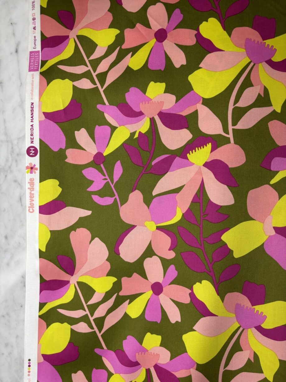 tissu imprimé satin de coton ava design nerida hensen tissus au mètre nuances fabrics