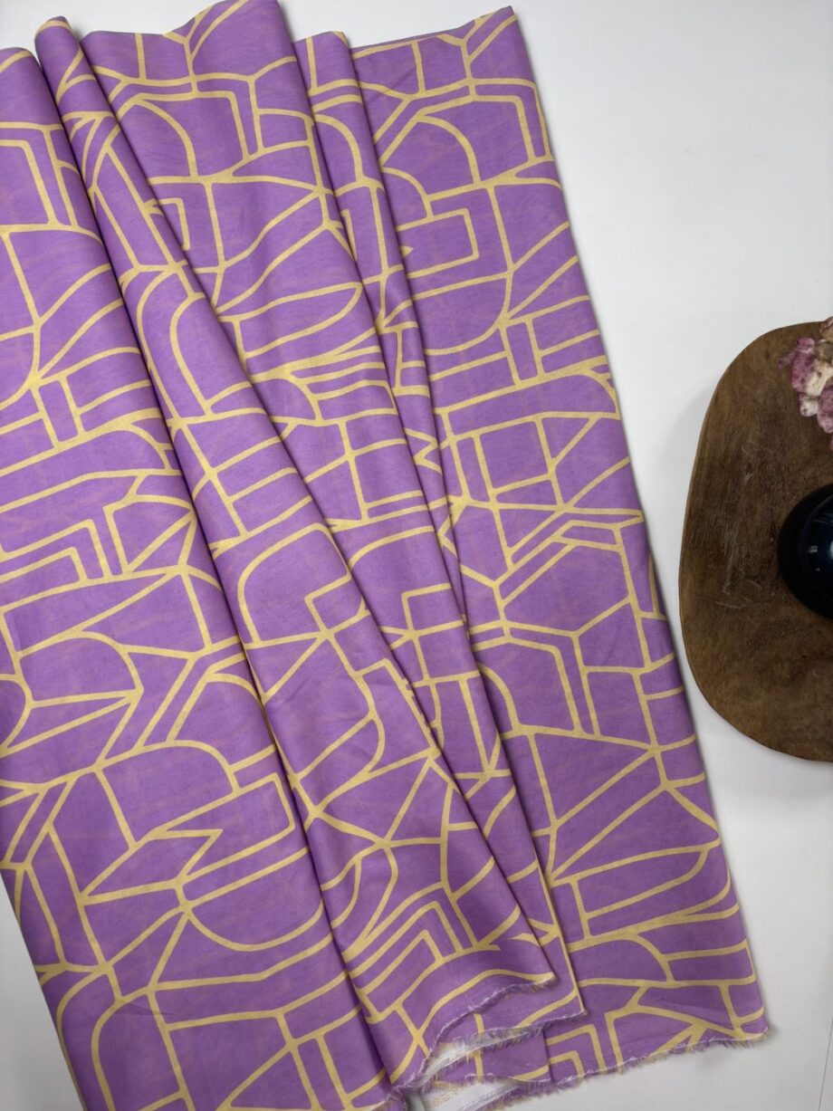 tissu imprimé voile de coton nerida hansen mauve ella tissus au mètre nuances fabrics