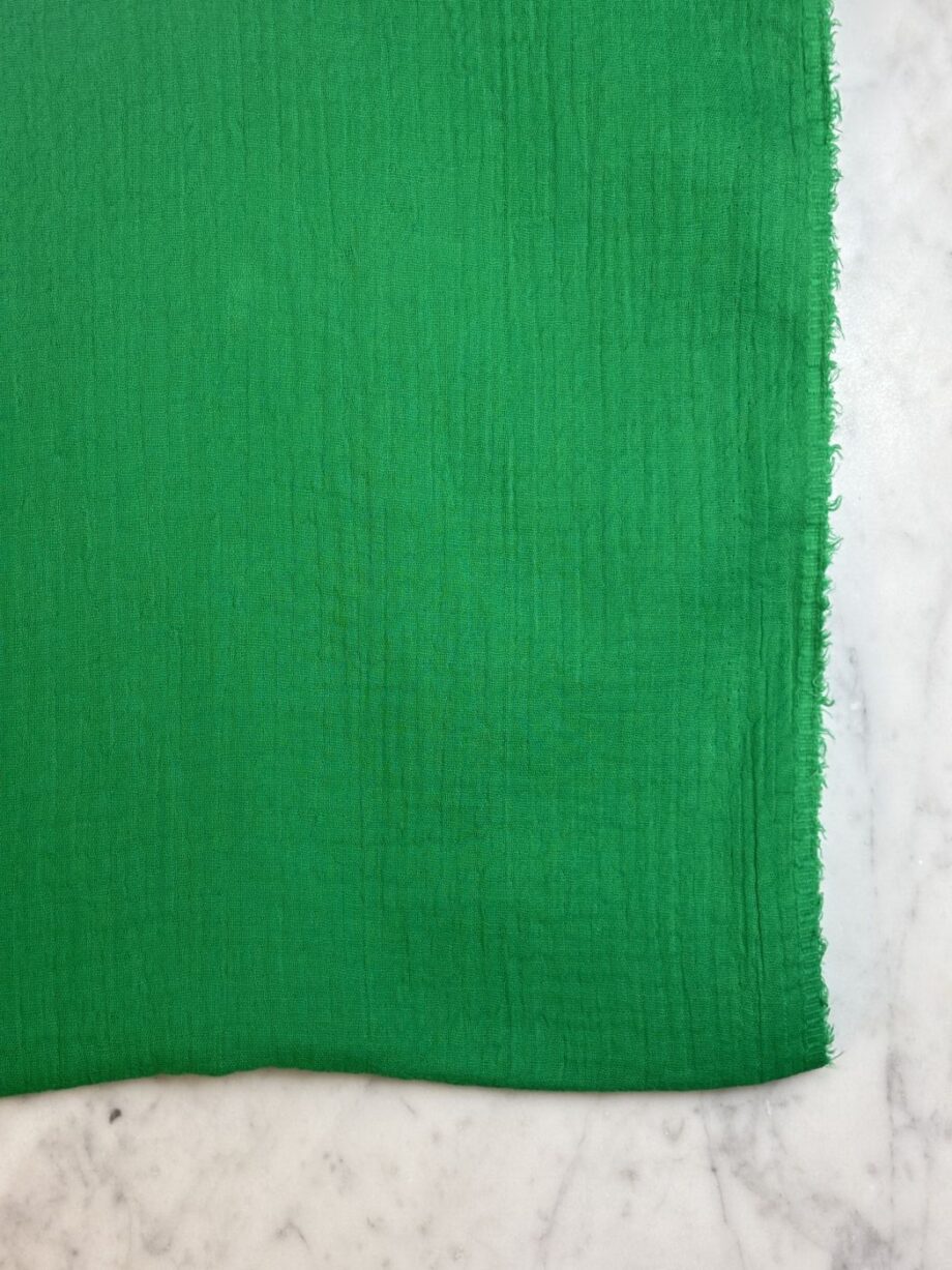 box coupon 2 mètres double gaze de coton vert vif tissus au mètre nuances fabrics