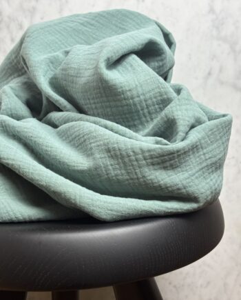 box coupon 2 mètres double gaze de coton vert sauge tissus au mètre nuances fabrics