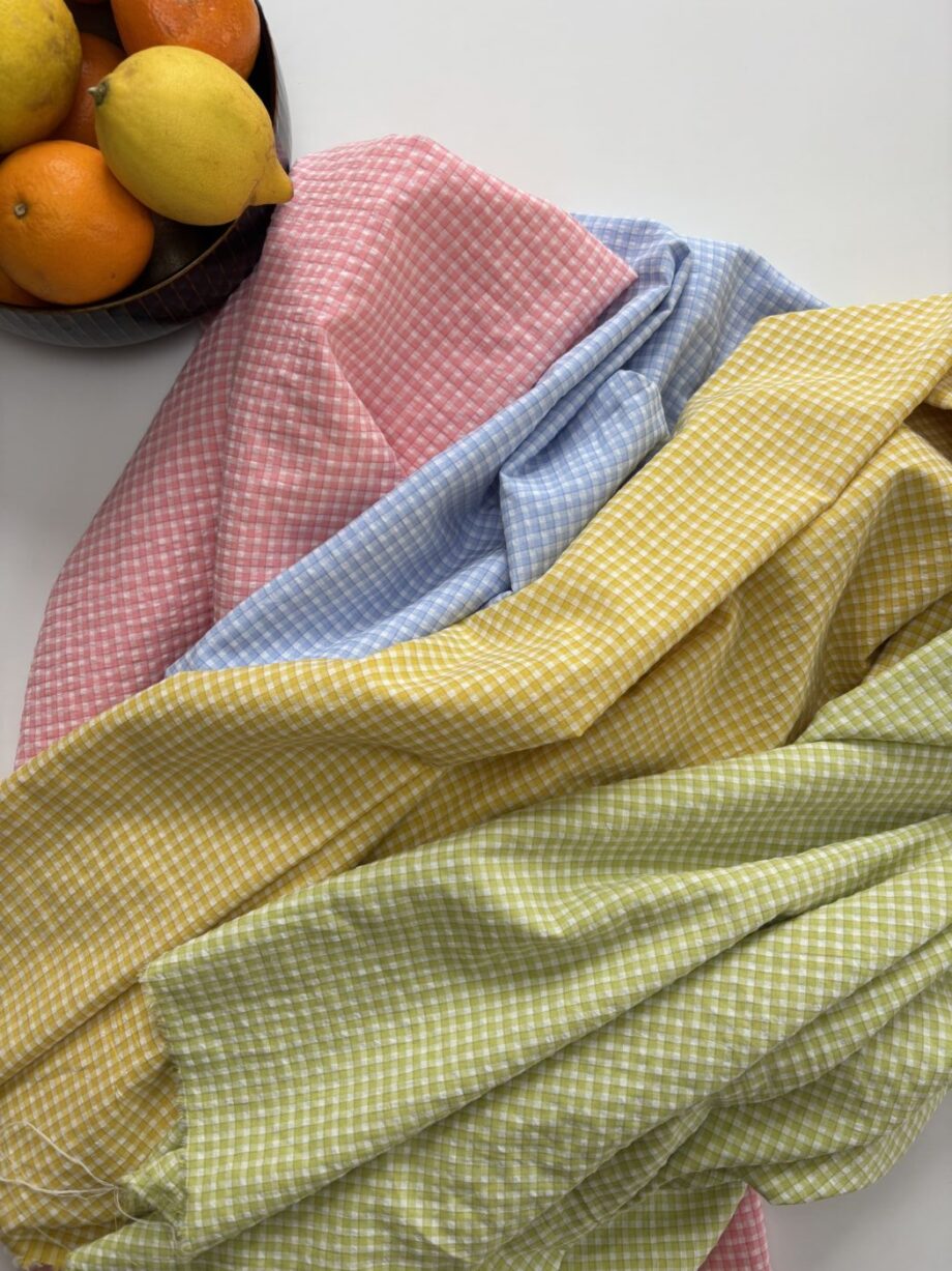 tissu coton gingham petits carreaux vichy vika tissus au mètre nuances fabrics