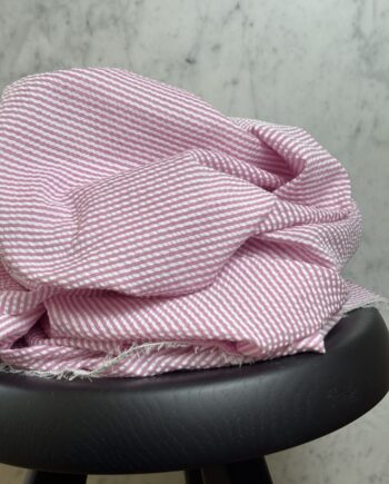 tissu coton seersucker à rayures rose victorine tissus au mètre nuances fabrics