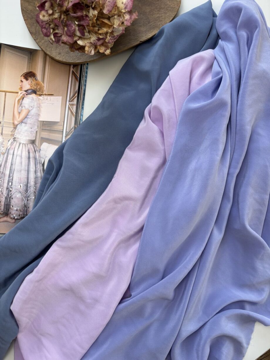 Tissu Soie Lavée Tara Bleu Lavande Tissus Au Mètre Nuances Fabrics 3