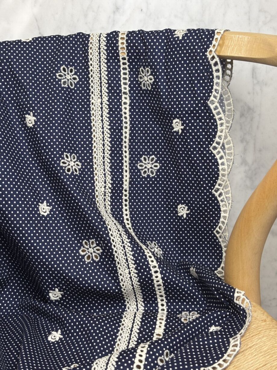 Tissu Broderie Anglaise Et Imprimé Mini Pois Claudia Tissus Au Mètre Nuances Fabrics 3