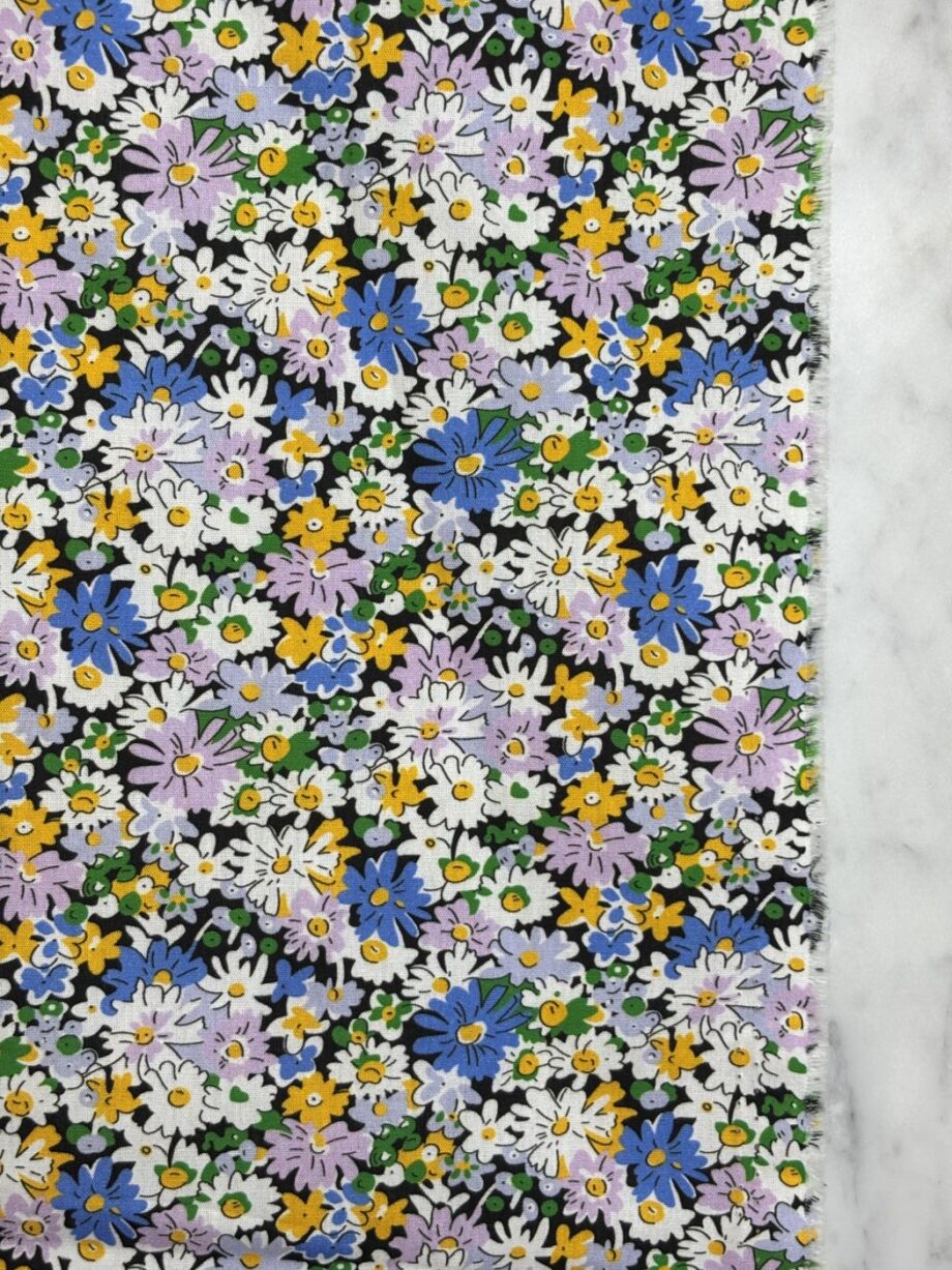 Tissu Popeline De Coton Imprimé Fleuri Elona Tissus Au Mètre Nuances Fabrics 2