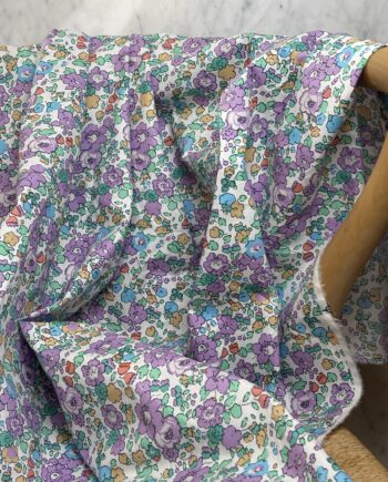 Tissu Popeline De Coton Motif Grandes Fleurs Lilas Rosa Tissus Au Mètres Nuances Fabrics 3