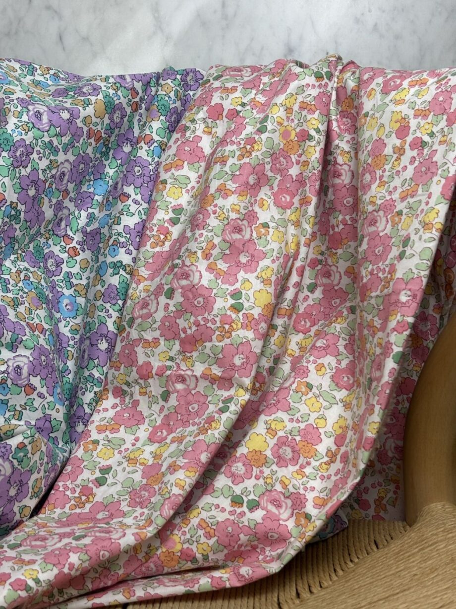 Tissu Popeline De Coton Motif Grandes Fleurs Rosa Tissus Au Mètres Nuances Fabrics 1