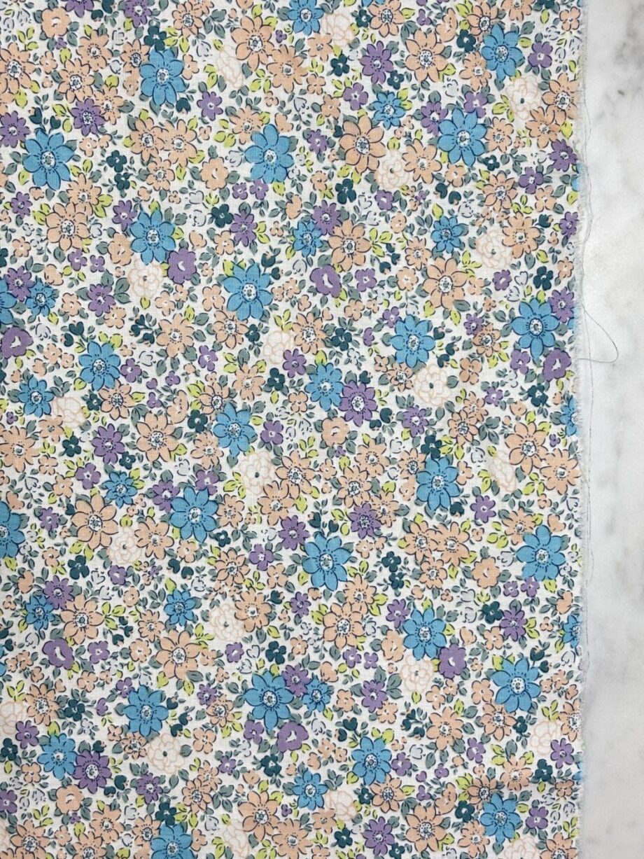 Tissu Popeline De Coton Motif Petites Fleurs Ciel Tissus Au Mètre Nuances Fabrics 2