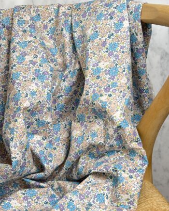 Tissu Popeline De Coton Motif Petites Fleurs Ciel Tissus Au Mètre Nuances Fabrics 3