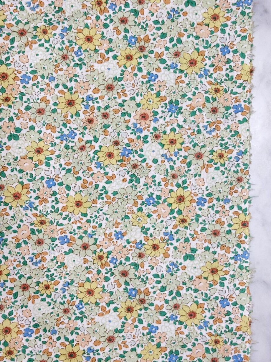 Tissu Popeline De Coton Motif Petites Fleurs Green Tissus Au Mètre Nuances Fabrics 2
