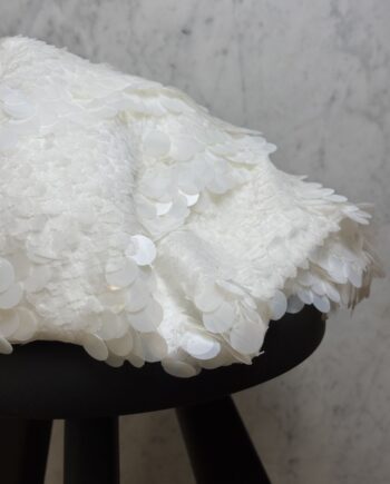 Tissu Sequins Sur Tulle Blanc Celeste Tissus Au Mètre Nuances Fabrics 1