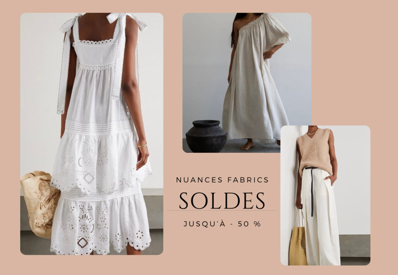Moodboard soldes ete 2025 nuancesfabrics boutique tissu au metre