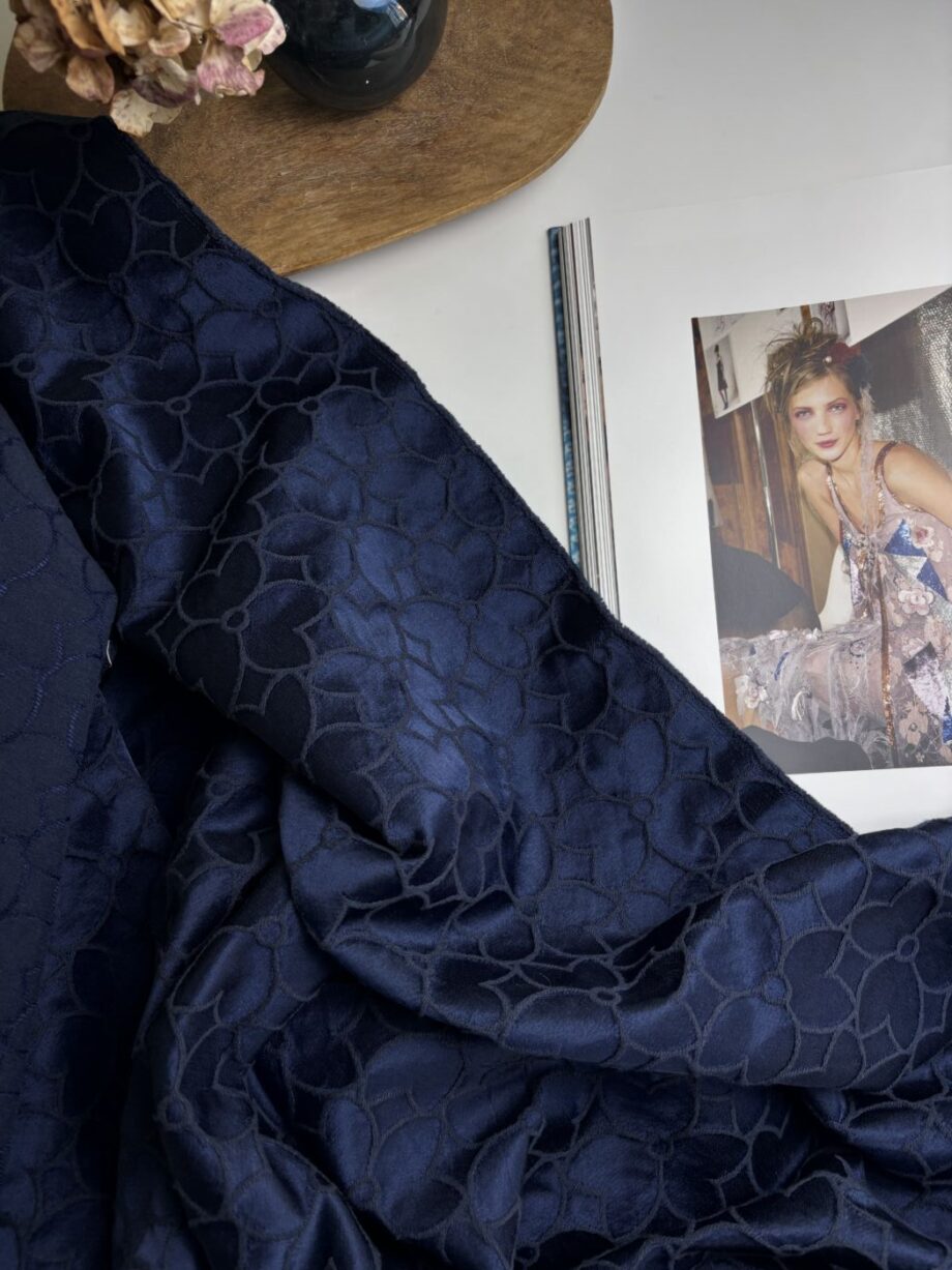 Tissu Elora Jacquard Marine Tissus Au Mètre Nuances Fabrics 5