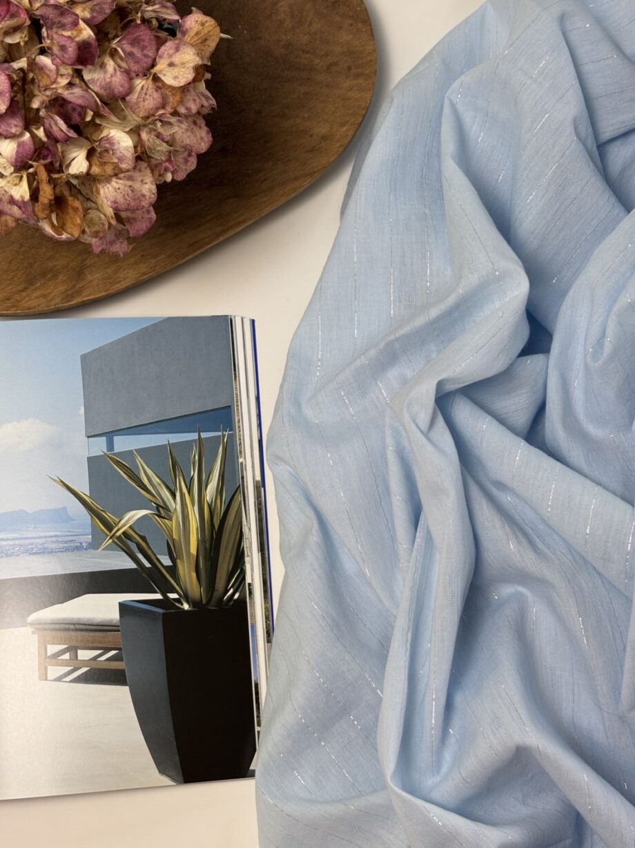 Box Capri Coupon 3 Mètres Voile De Coton Lurex Ciel Tissus Au Mètres Nuances Fabrics 3