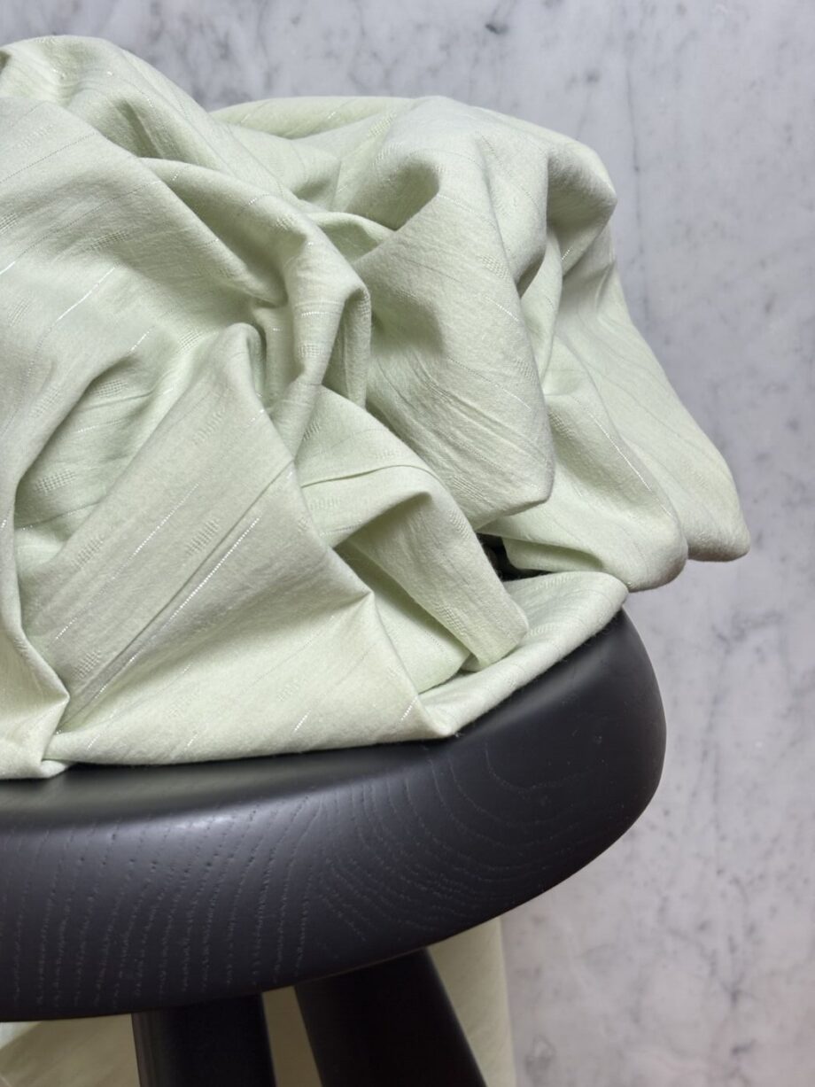 Box Capri Coupon 3 Mètres Voile De Coton Lurex Vert Nil Tissus Au Mètres Nuances Fabrics 1