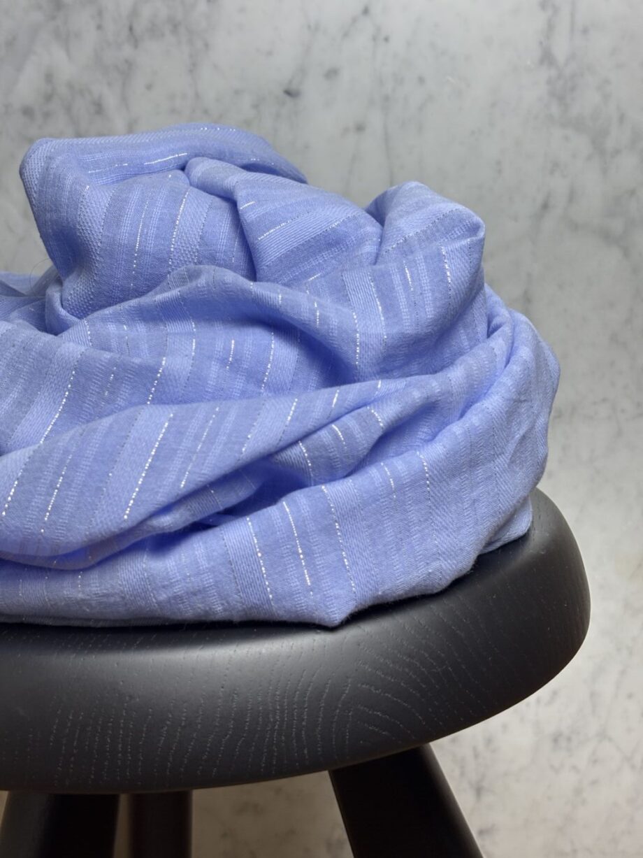 Tissu Azura Coton Rayé Lurex Bleu Tissus Au Mètres Nuances Fabrics 1